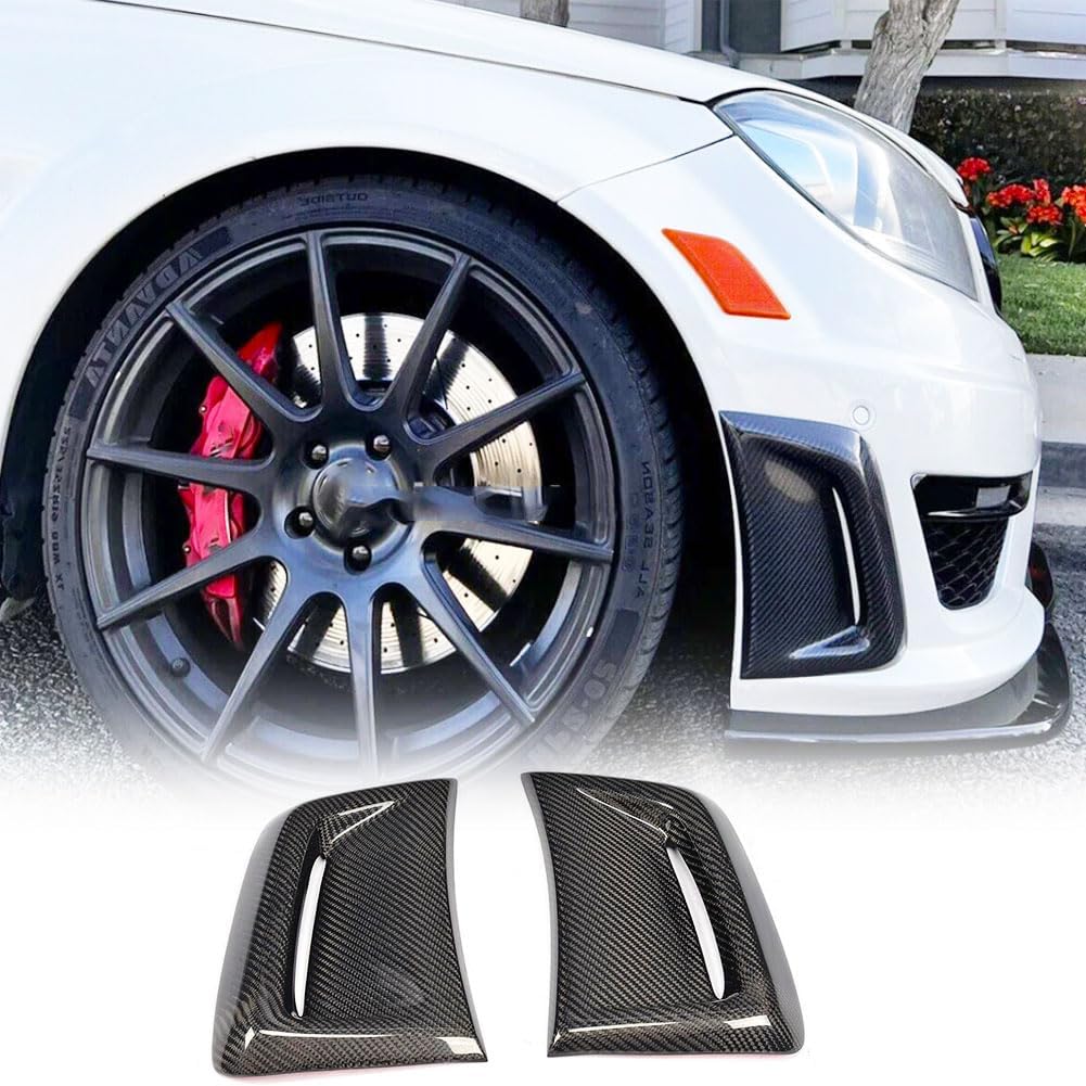 Carbon Fiber Front Bumper Vent Compatible with Mercedes Benz C Class W204 C63 AMG Sedan 4-Door 2012-2014 Side Fender Spoiler Side Splitter Factory Outlet