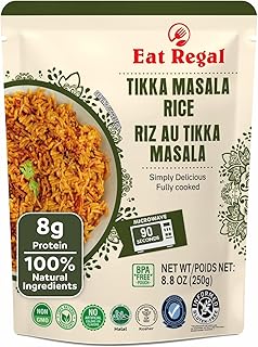 Eat Regal Tikka Masala Pack of 6, 8.8 Ounce, Ready to Eat in 90 Sec | 100% Natural Ingredients | precooked rice | Ready Rice | Microwavable | Side Dish