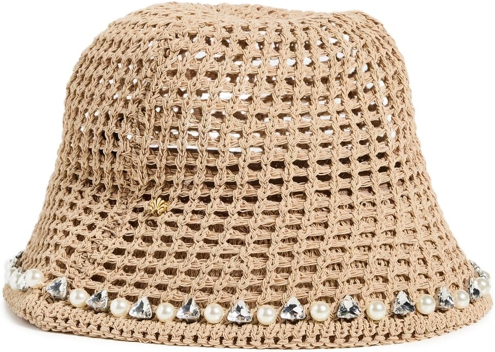 Lele Sadoughi Women's Open Weave Embellished Bucket Hat