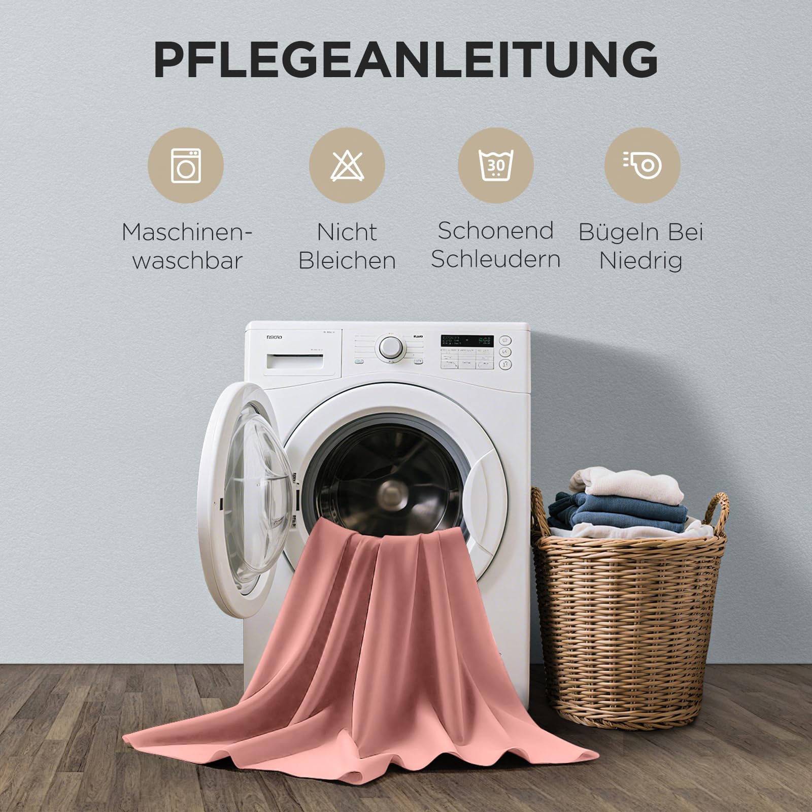 Joydeco Blickdichte Vorhänge mit Ösen Gardinen 2er Set – Bild 8