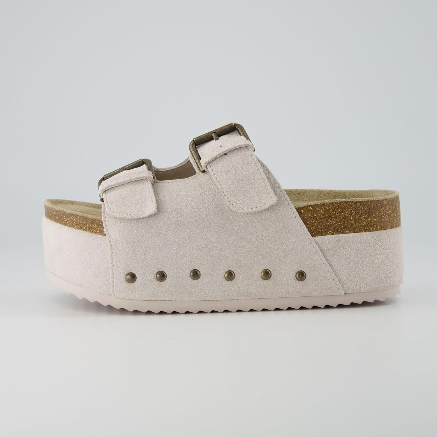 CUSHIONAIRE Guru Platform Sandals Women Footwear – Comfortable Genuine Leather Footbed Studded Chunky Slide Summer Sandals for Women 2025 - Image 7