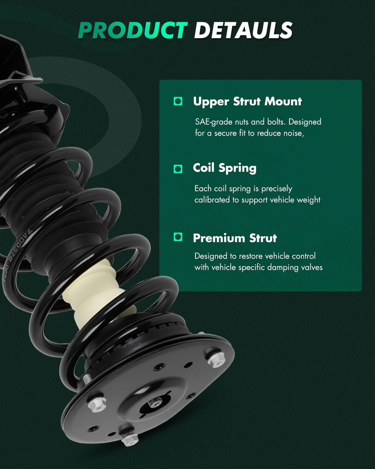 SCITOO 2Pcs Struts and Shocks Complete Assembly for Volvo S60,for Volvo V60 73132 Shock Absorber