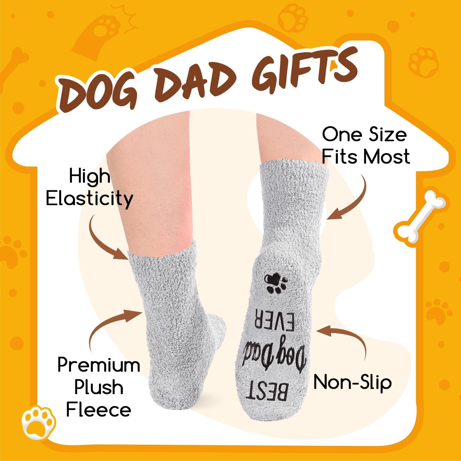 HAPPYPOP Fuzzy Dog Mom Dad Gifts - Dog Lover Socks for Men Women, Funny Valentine Gifts - Image 3