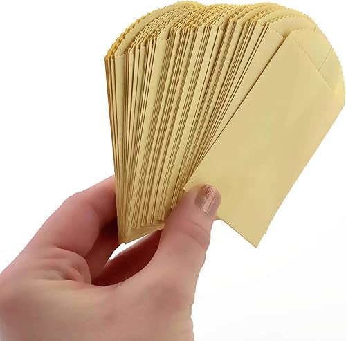 Miniatura 2 de 50 mini bolsas de papel amarillas – 4 x 2.5 pulgadas suministros de manualidades, bolsas de recuerdo de fiesta