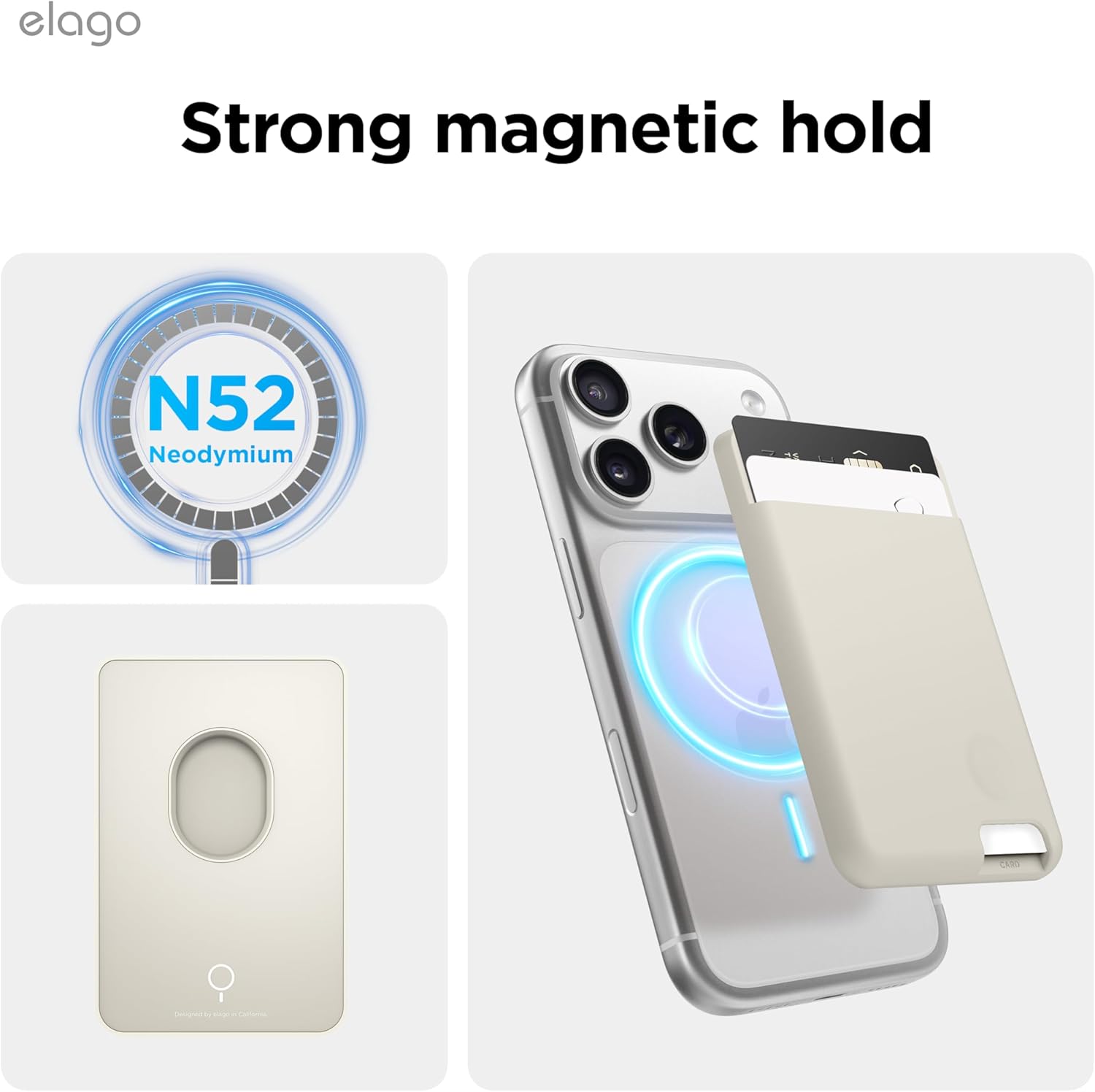 elago Magnetic Wallet Card Holder 2-Cards Compatible with MagSafe for iPhone - Secure Phone Wallet, Long Last Silicone, Scratch and Damage Protection - Image 3