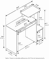 Vista 7 de Furinno 12095BK/BR Econ - Escritorio multiusos para oficina en casa, Madera, Roble francés gris/negro.