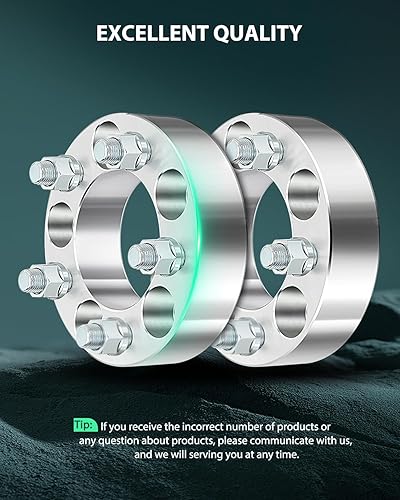 Miniatura 2 de SCITOO Espaciadores de rueda de 5 x 4.5 pulgadas, 1.5 pulgadas, 14 x 1.5, 82.5 pulgadas, 0.197 x 4.500 in, se adapta a 2009-2019 para espaciadores