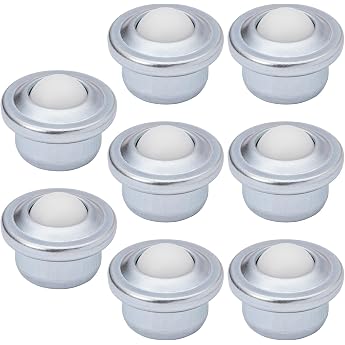 Pack of 8 Ball Castors Furniture Castors Nylon Ball Roller Bearing Universal Roller Bearing for Furniture Luggage Sliding Sledge Conveyor Roller 16 mm Height
