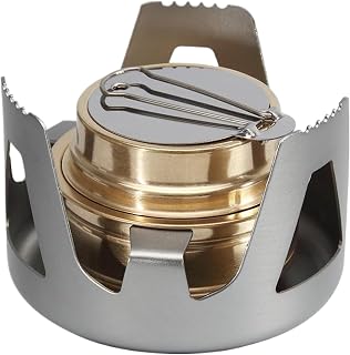 Alcohol Stove, 3.82x3.82x1.81" Adjustable Temperature Mini Spirit Burner, Portable Camping Stove, Lightweight Backpacking, Outdoor Camping Burner for BBQ Cooking Picnic Portable
