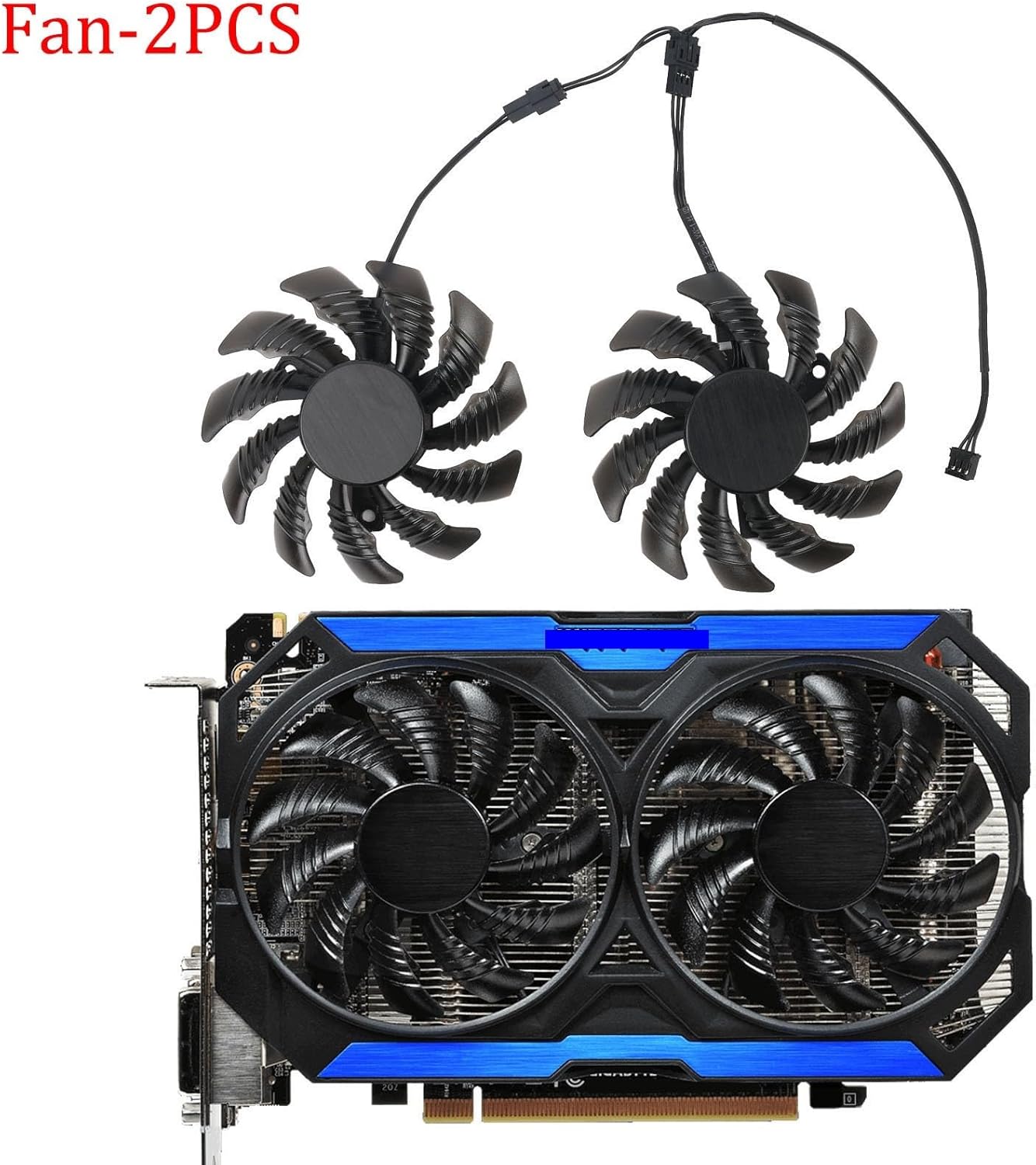 Graphics Card 78MM T128010SM PLD08010S12H GTX960 Fan 12V 3Pin 2Pin Cooling Fan GV-N960OC for GTX 960 Graphics Video Card Cooler Fans(Fan - 2PCS)