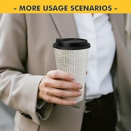 16 oz Disposable Coffee Cups with Lids 100 Pack, Hot Paper Coffee Cups with Lids, To Go Cup with Lid