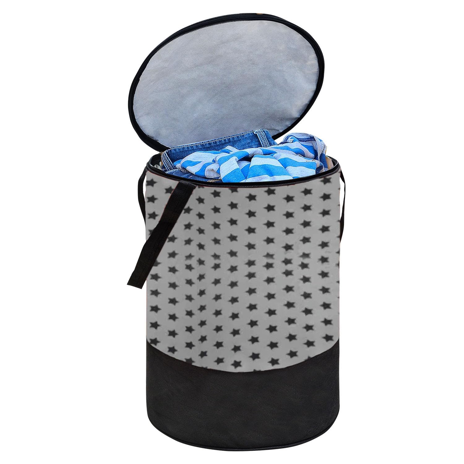 ZOVIRA 45L Laundry Basket for Clothes Laundry Bag Cloth Basket Non Woven Laundry Bin Laundry Bags for Clothes Freestanding Clothes Storage Organizer for Bedroom (Grey)-image-0