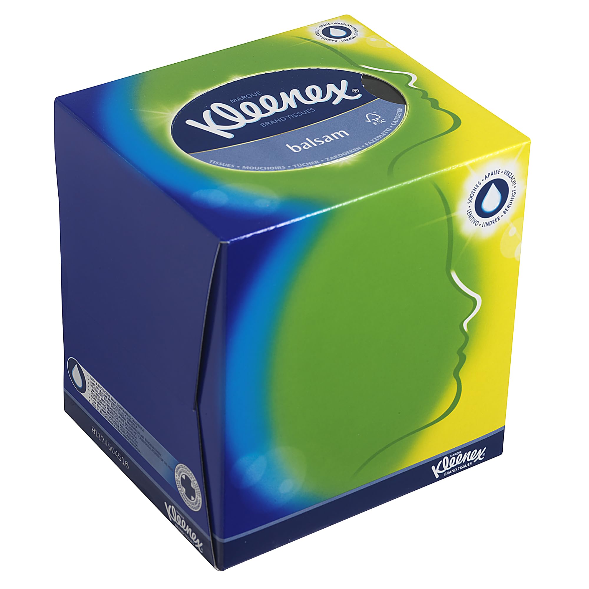 Kleenex Caja de Pañuelos en Cubo 8825, 3 Capas, Con Bálsamo Protector, 12 Cajas x 56 Hojas (672 total)