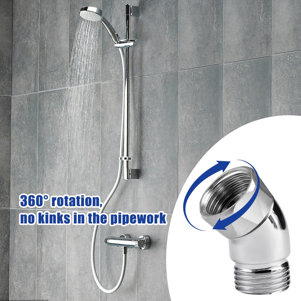 Adattatore Angolare 90° Per Doccia - Connettore Gomito In Ottone Cromato 1/2" Per Soffioni E Bracci Doccia - Foto 10