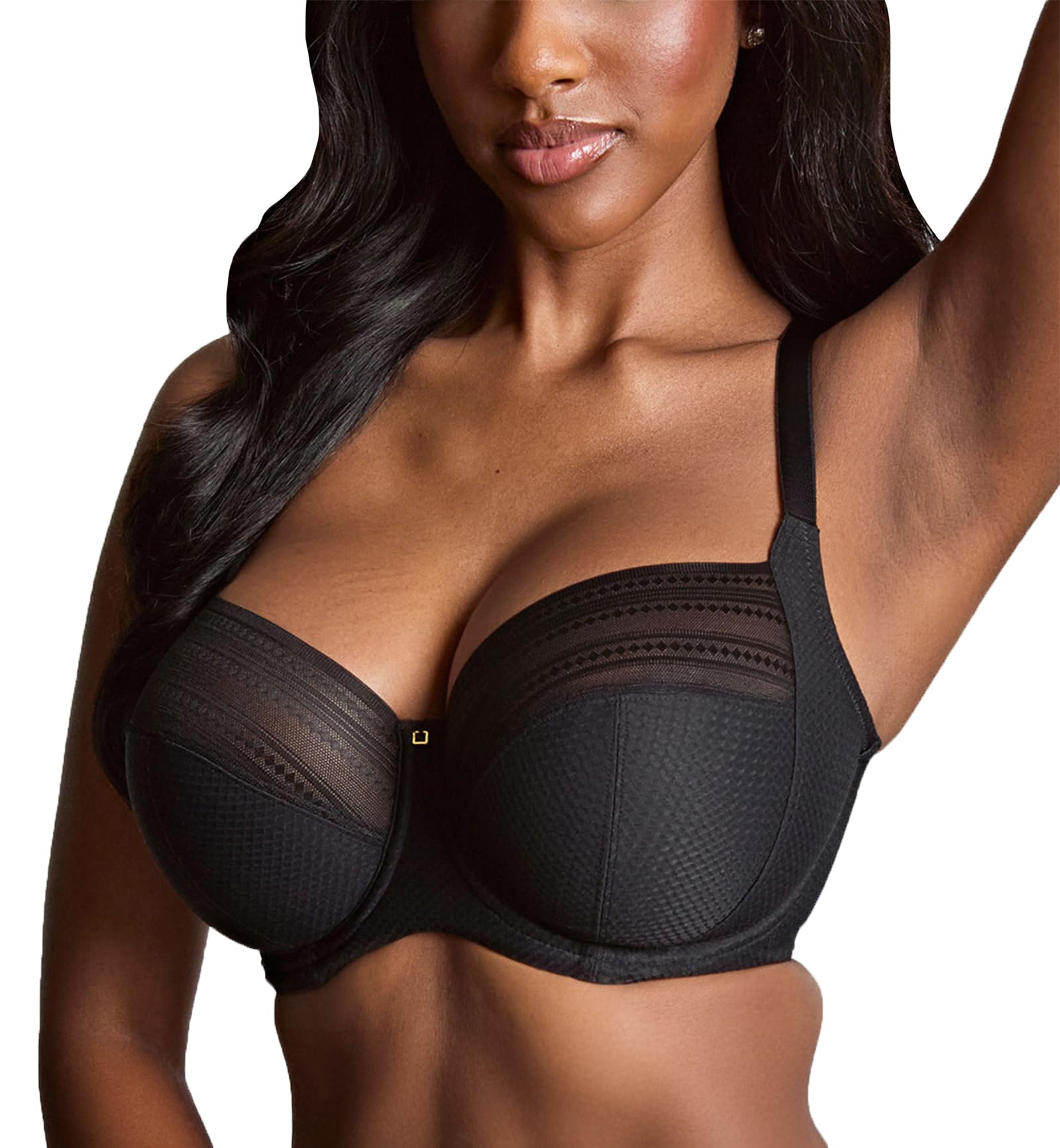 Panache Serene Stretch Lace Full Cup Underwire Bra (10305), Noir, 34HH US