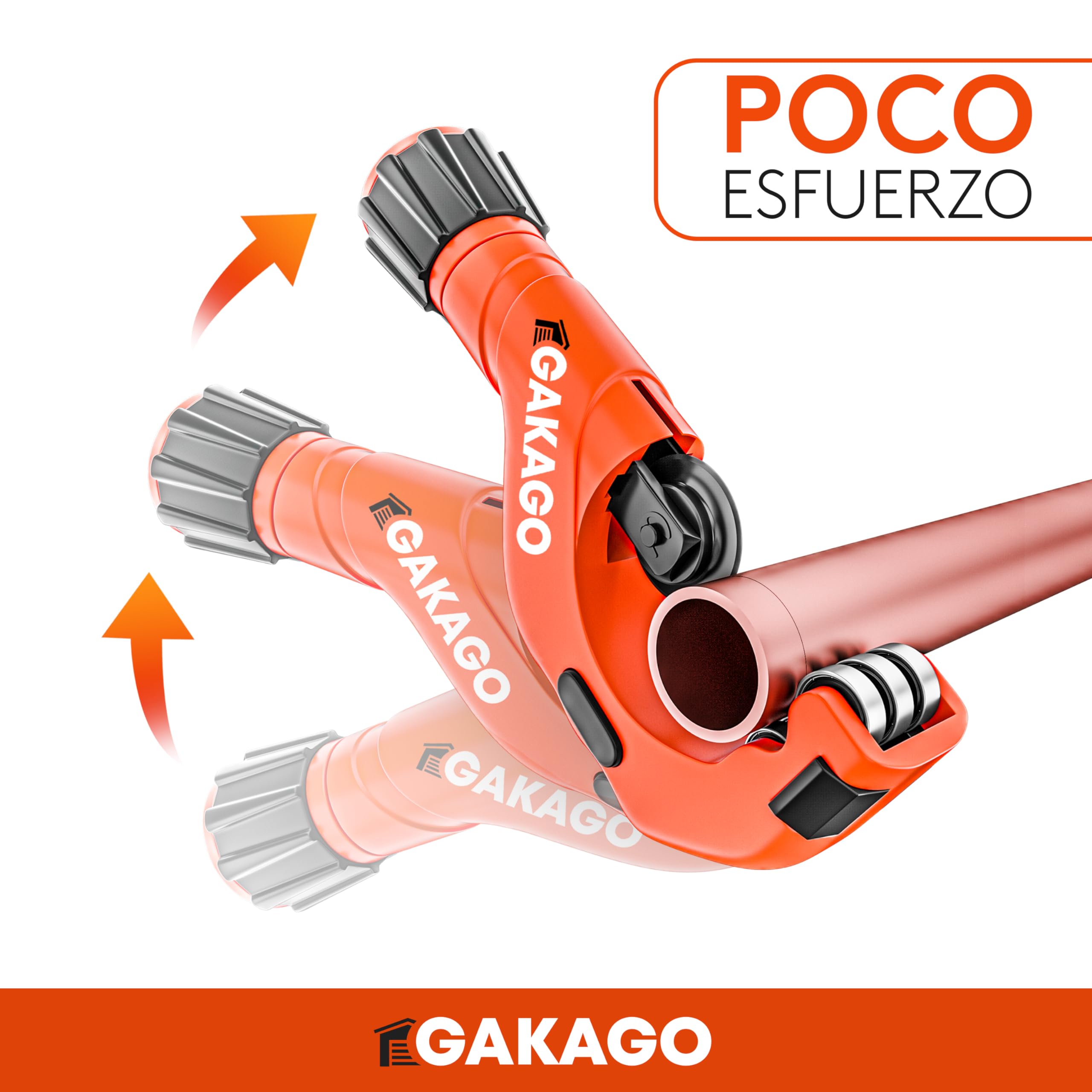 Juego de cortatubos Gakago 3-50mm con desbarbador - Cortatubos versátil para todos los metales comunes como acero inoxidable, cobre, aluminio, acero o plástico (p.ej. PVC & PE)