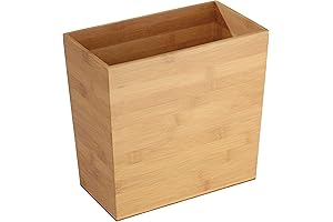 iDesign Rectangular Rattan Trash Can for Bathroom