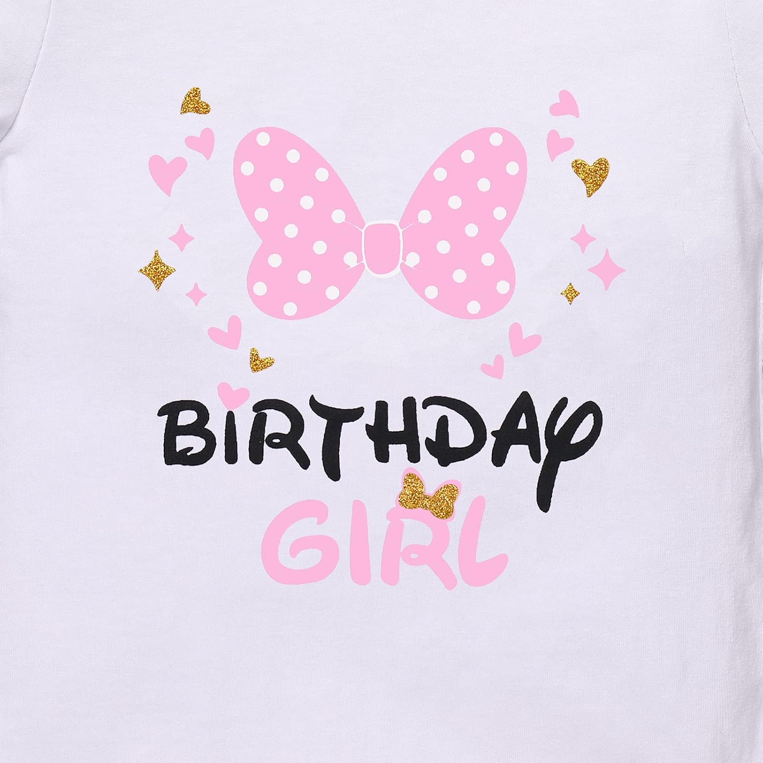 IBTOM CASTLE Toddler Birthday Girls Princess Party Outfit Polka Dots Top Shirts Tutu Skirt Set Ears Cake Smash Costume