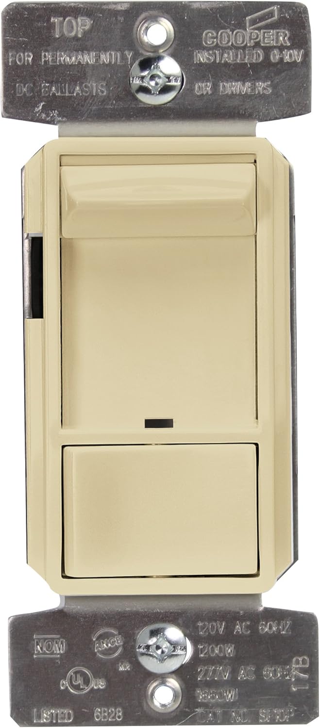 Cooper Wiring Devices SF10P-A Slide Dimmer-0-10V , 120/277VAC, Almond