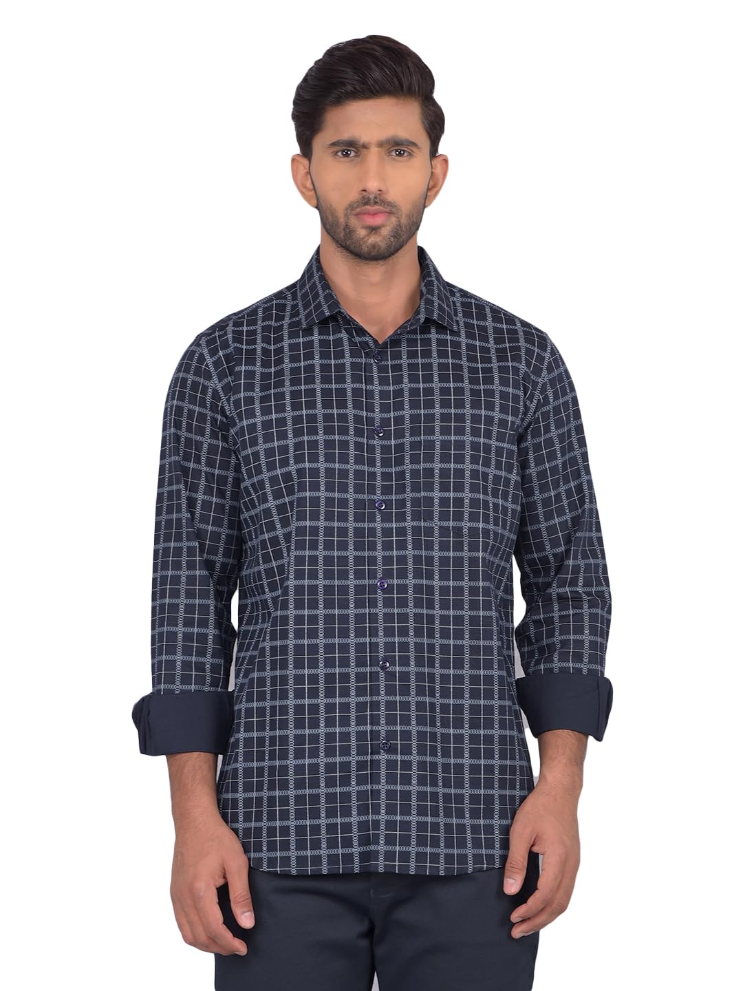 Crimsoune Club Men's Black Checked Shirt-image-4