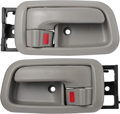 Lcyolada Par de manijas interiores de puerta con bisel (gris) para Toyota Tundra (solo cabinas estándarregularextendidas) 2000 2001 2002 2003 2004