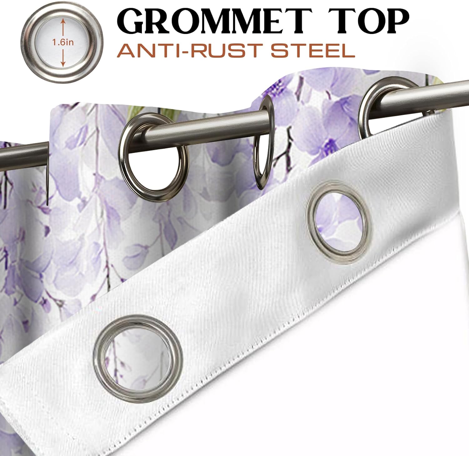 Purple Floral Blackout Curtains Watercolor Flower Botanical Curtain 63 Inches Long Room Darkening Window Drapes for Bedroom Living Room 42x63 Inch,2 Panels