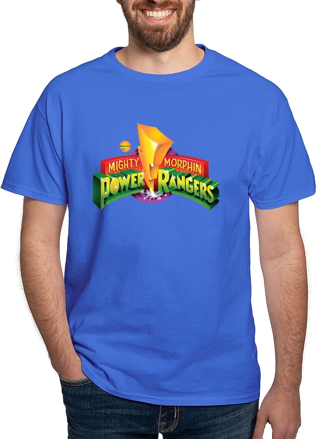 CafePress Classic Power Rangers Logo Men's Value T Shirt Men's 100% Cotton, Classic Graphic White T-Shirt