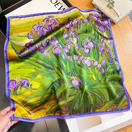 Poeticehome 100% Pure Mulberry Silk Square Scarf 27"X27" Women Neckerchief Headscarf Gift Packed #TOP1