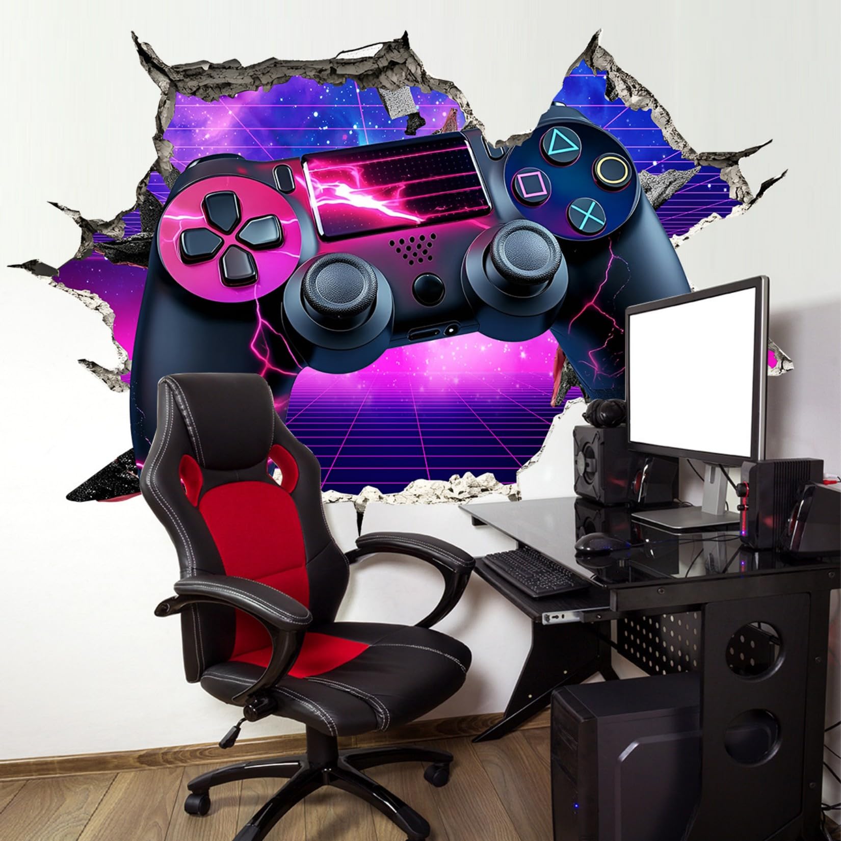 3D Game Wall Decals,Gamer Controller Wall Stickers for Boys Room,Gaming Joystick Sticker for Teenagers Kids Bedroom Playroom Nursery Wall Decor-Style A - Image 3