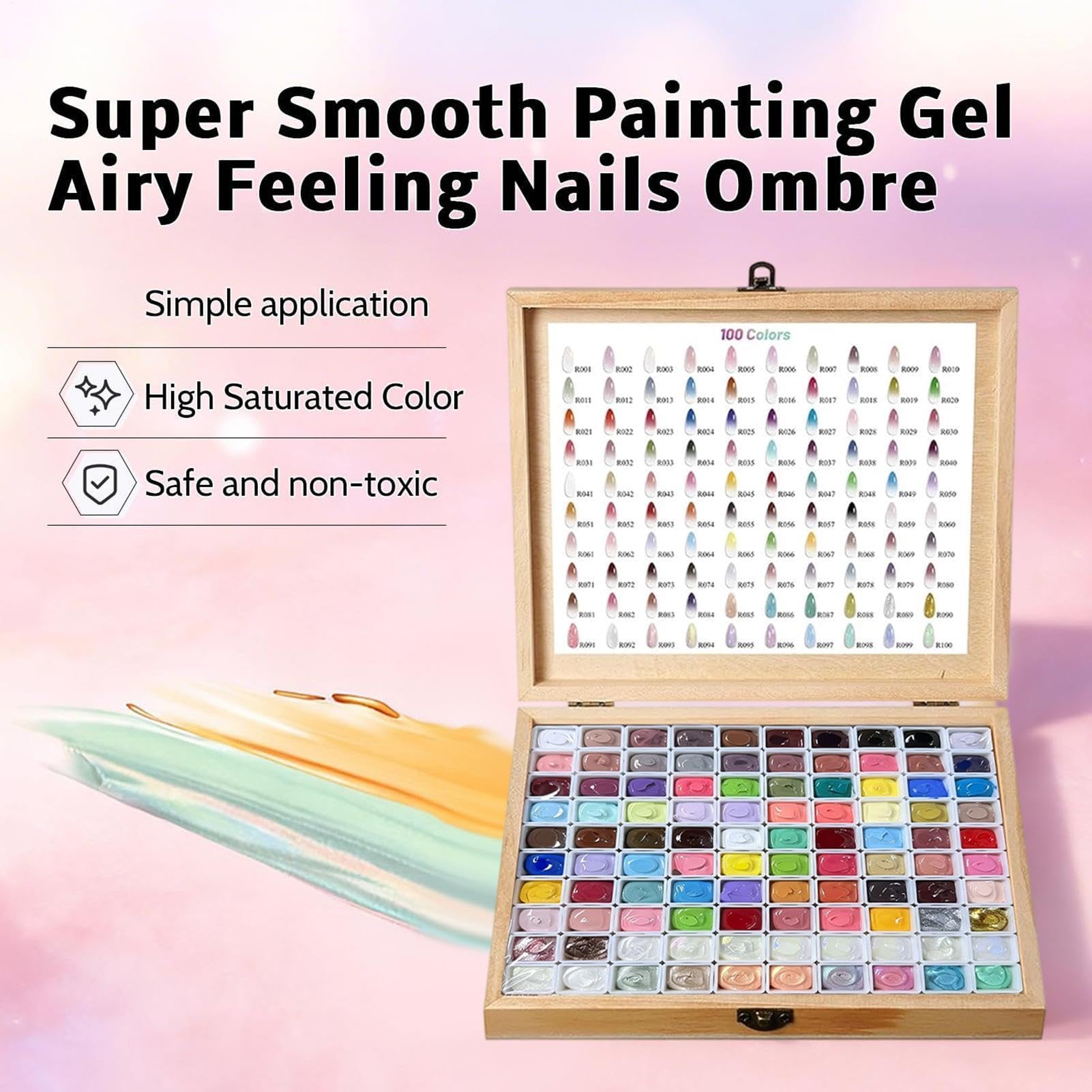 Patpat Gel Lakier Hybrydowy 2 Ml, 100 Kolorów, Gradient, Długotrwały, | Pat Painting Gel do Manicure dla Kobiet i Dziewczyn French Manicure Salon Dom Randka Wakacje Ślub