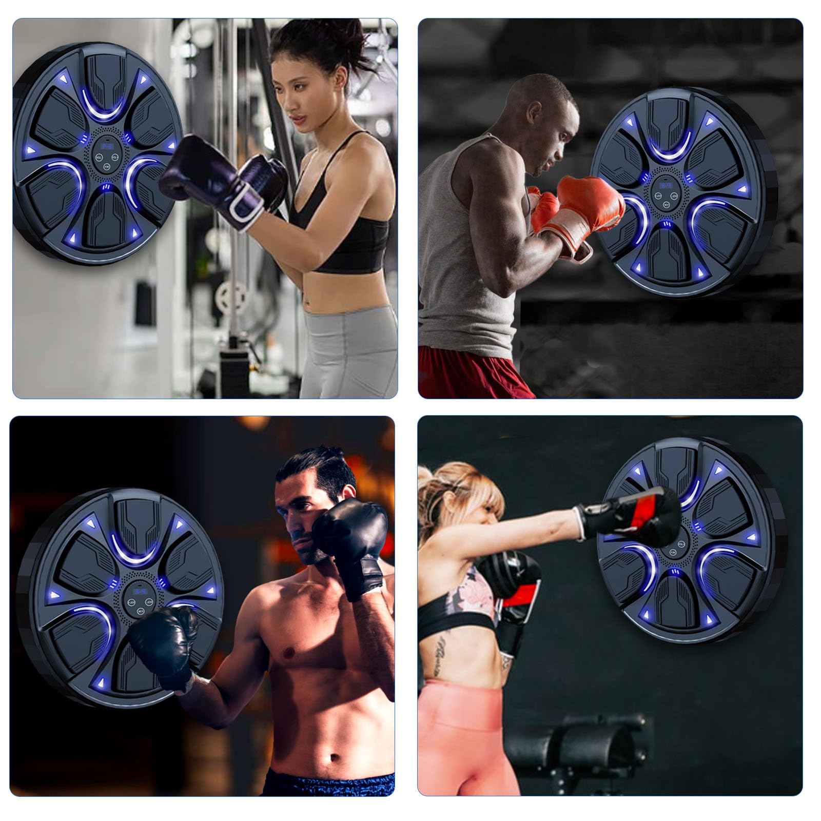 Macchina da Boxe Musicale, Intelligente Macchina Elettronica Allenamento Boxe Montata a Parete, Supporta Bluetooth, Regolazione Della Velocità, Macchina da Boxe Musicale con Guanti per Adulti