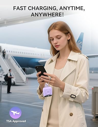 Miniatura 8 de Cargador portátil, 10,000 mAh, 22,5 W, cargador de batería de carga rápida con cables integrados, paquete de baterías esenciales de viaje con