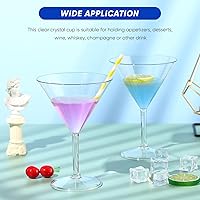 Vista 6 de Vasos de Martini de plástico de 10 onzas, irrompibles, reutilizables, desechables, vasos de cóctel de postre, vasos de cóctel para aperitivo