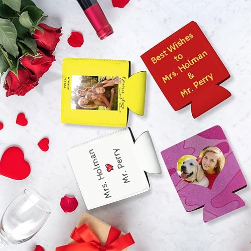 Vista 14 de Fundas personalizadas para latas de cerveza, enfriador de transferencia térmica con imagen personalizada, logotipo y texto personalizados, cubierta