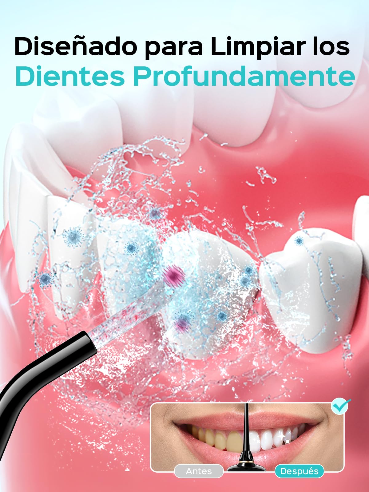 COSLUS E40 Irrigador Dental Inalambrico 2026 Upgraded Limpiador Dientes Eléctrico: 10 Niveles de Control Suave 300ML Irrigador Dental Portatil Recargable Irrigador Bucal a Prueba Agua (Negro)