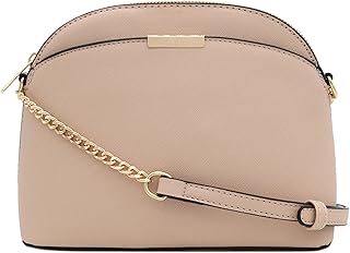 FashionPuzzle Saffiano Small Dome Crossbody bag with Chain Strap