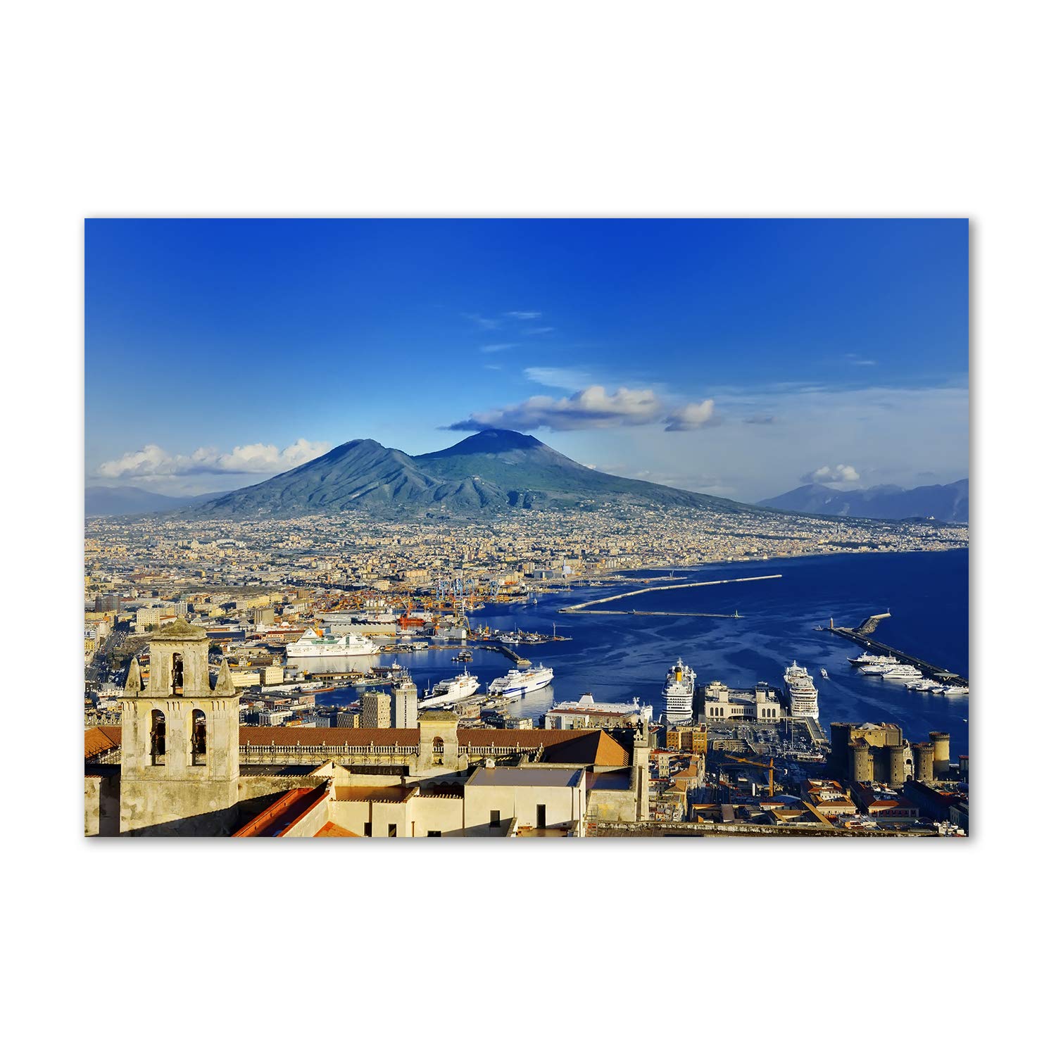 Acrylic glass mural art Nápoles Italia au rendu brillant d'exception