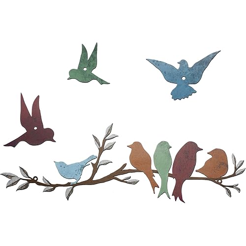 Ferraycle Metal Bird Wall Art Birds on the Branch Decor
