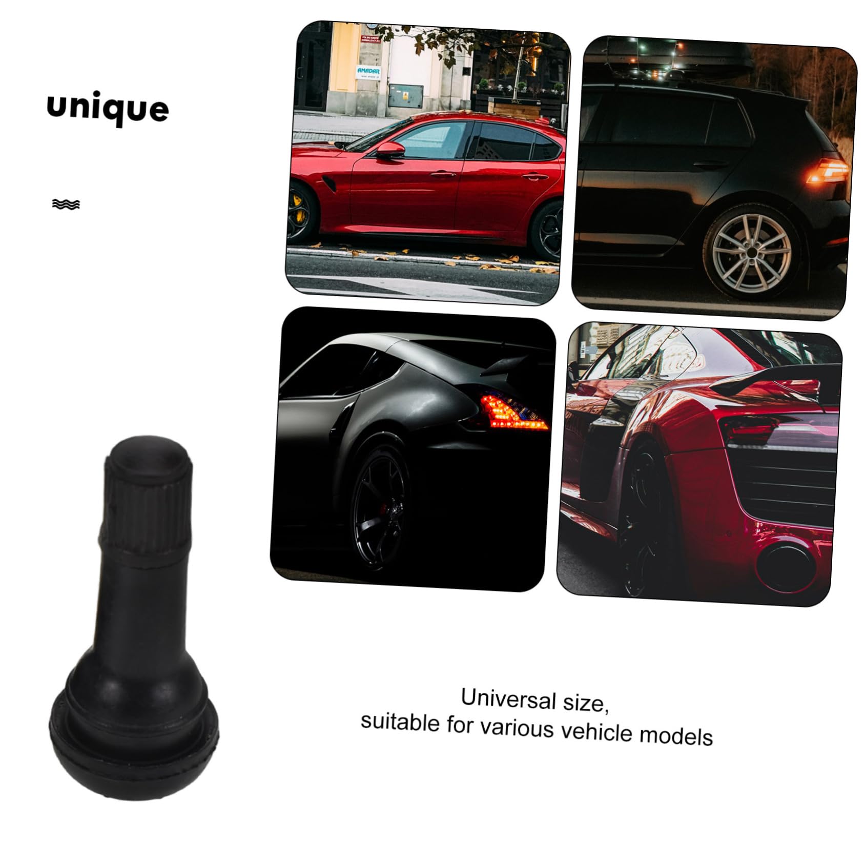Stelo Valvola Pneumatici in Gomma Tr414 Nero 100 Pezzi | Lega di Zinco, per Veicoli, Alta Tenuta e Resistenza Ambientale, Ricambio per Cerchi Tubeless