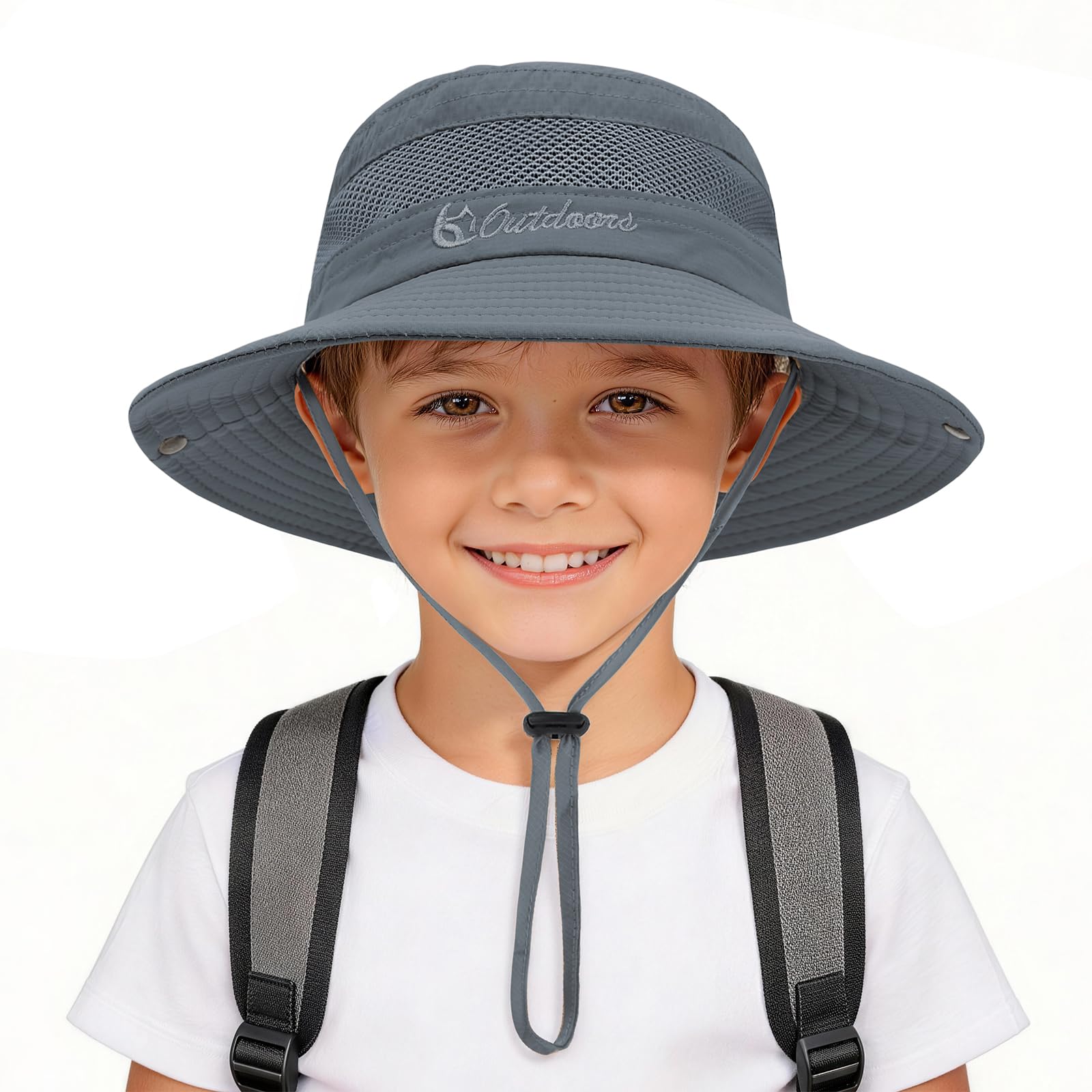 Cappello da sole per bambini per ragazze ragazzi all'aperto traspirante protezione solare UPF 50+ cappello a tesa larga cappello estivo da spiaggia