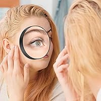 Vista 4 de MIYADIVA Espejo de aumento 20X, pequeño espejo de viaje con ventosa y pinzas, 3.5 pulgadas
