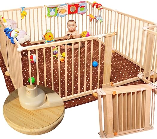 wooden baby playpen