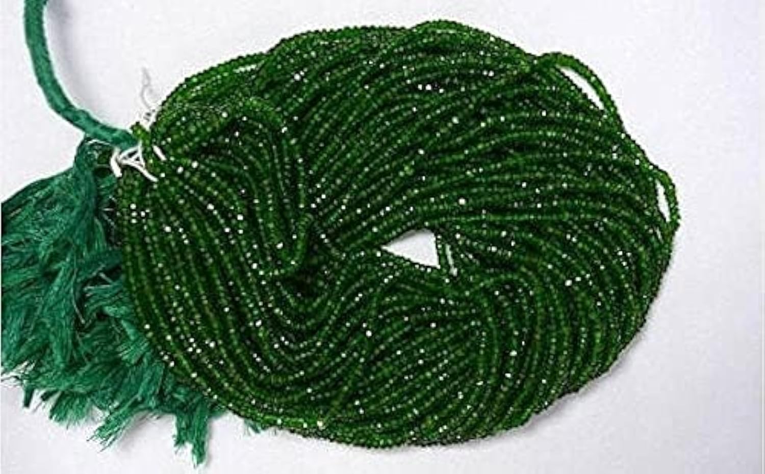 Tourmaline verte perles rondelles facettées 3.5mm pierre gemme naturelle lot de 10 fils