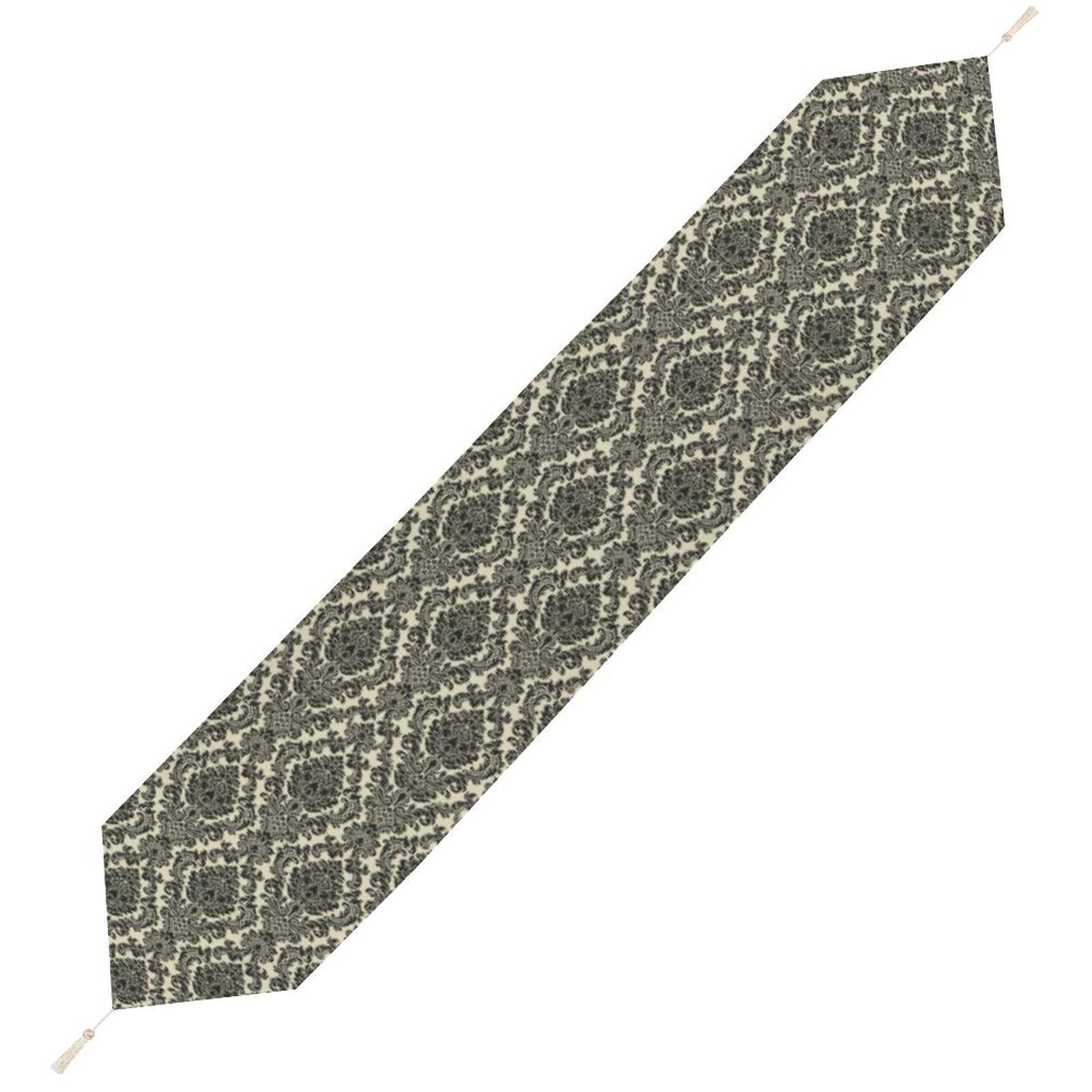 JZemdybill 229*33cm Table Runner with Tassel, Baroque Table Runner, Table Decoration for Kitchen, Party, Restaurant