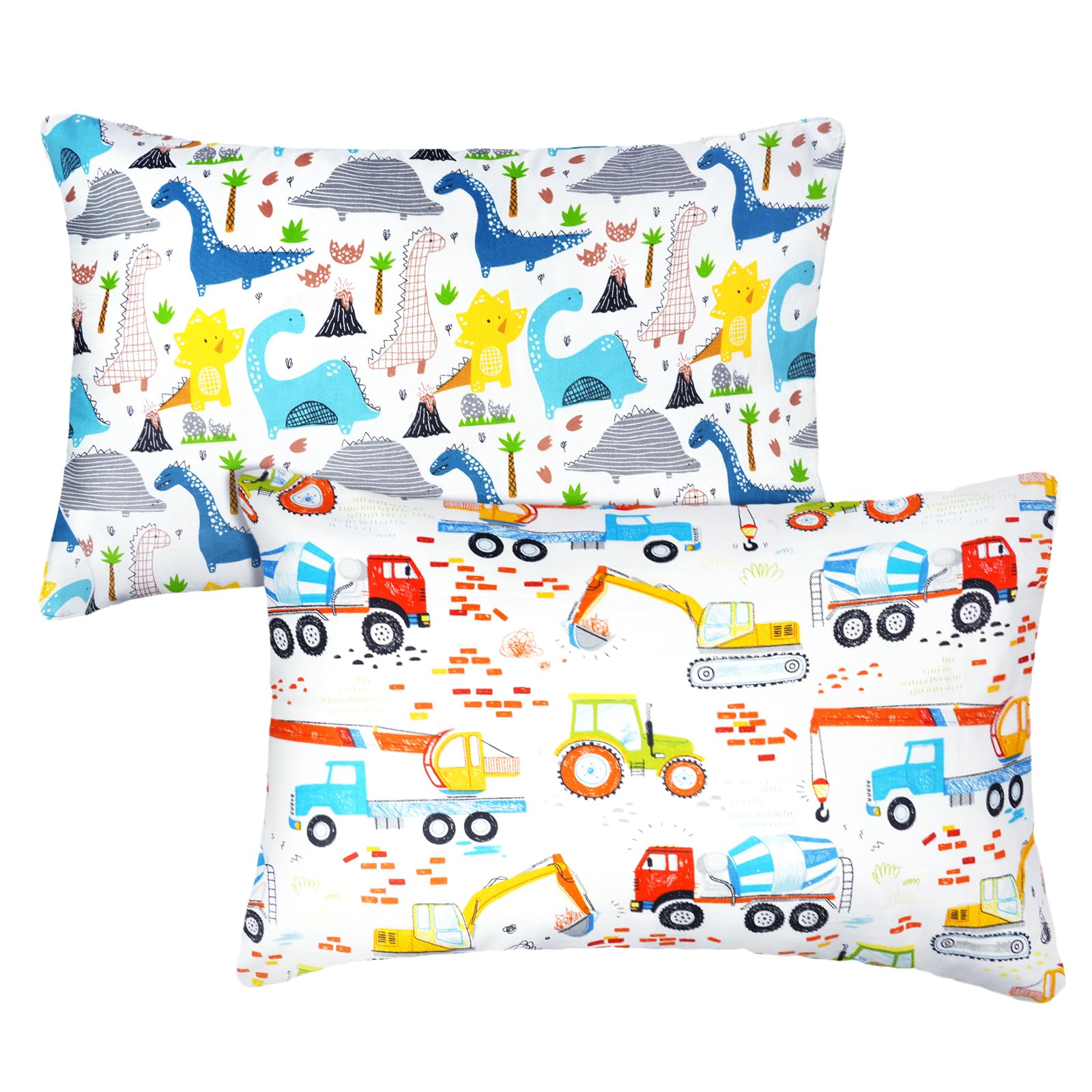 Vicloon Baby Toddler Pillowcase, 2 Pack 100% Cotton Pillow Cover, Cot Bed Pillows Pair Cases 40x60cm, Soft and Breathable Baby Pillows for Boy & Girl Bedding, Kids Travel Pillow Pillowcase
