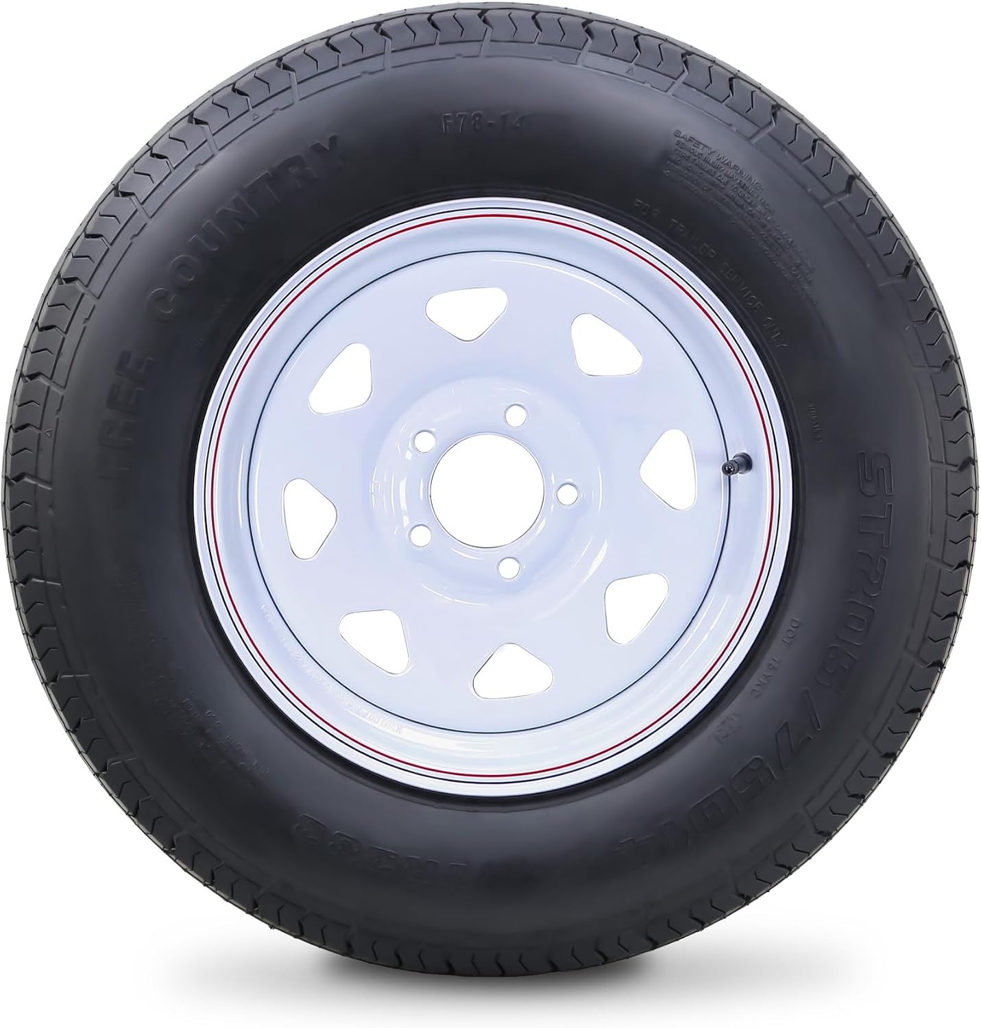 Free Country Trailer Tire Wheel Assembly ST205/75D14 6-Ply C 99L 5 Lug on 4.5" PCD White Spoke Wheel