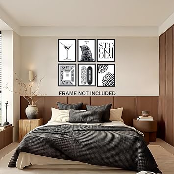 Xheanxu 6 Pieces Leopard Wall Art,Leopard Print Posters With Canvas, Trendy Skateboard Canvas Wall Art, Animal Posters for Girls, Fashion Wall Pictures for Living Room, Bedroom, Home Decor, Gift for