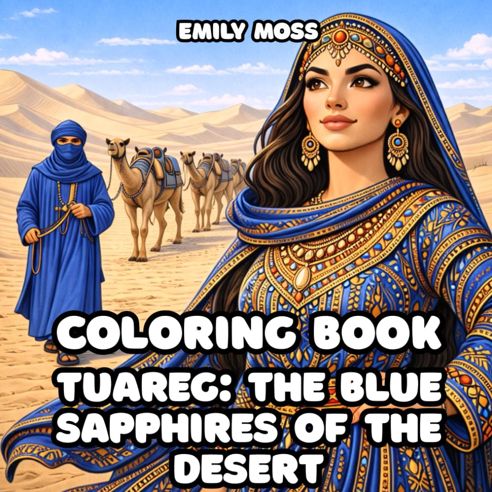 Coloring Book Tuareg: The Blue Sapphires of the Desert Relaxing Adult and Teen Coloring Book Featuring Amazigh Tuareg People, Sahara Desert Nomadic ... of the Free People Coloring Book Series)