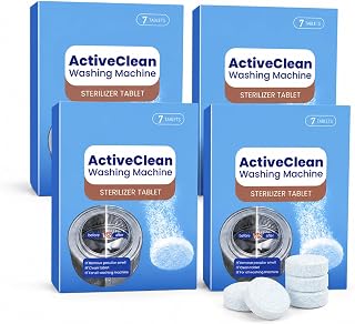 28 PCS Washing Machine Cleaner Tablets, for Front Loader & Top Load Washer | 4 Packs Washing Machine Cleaner,Heavy & Duty Cleaning Descaler Pods