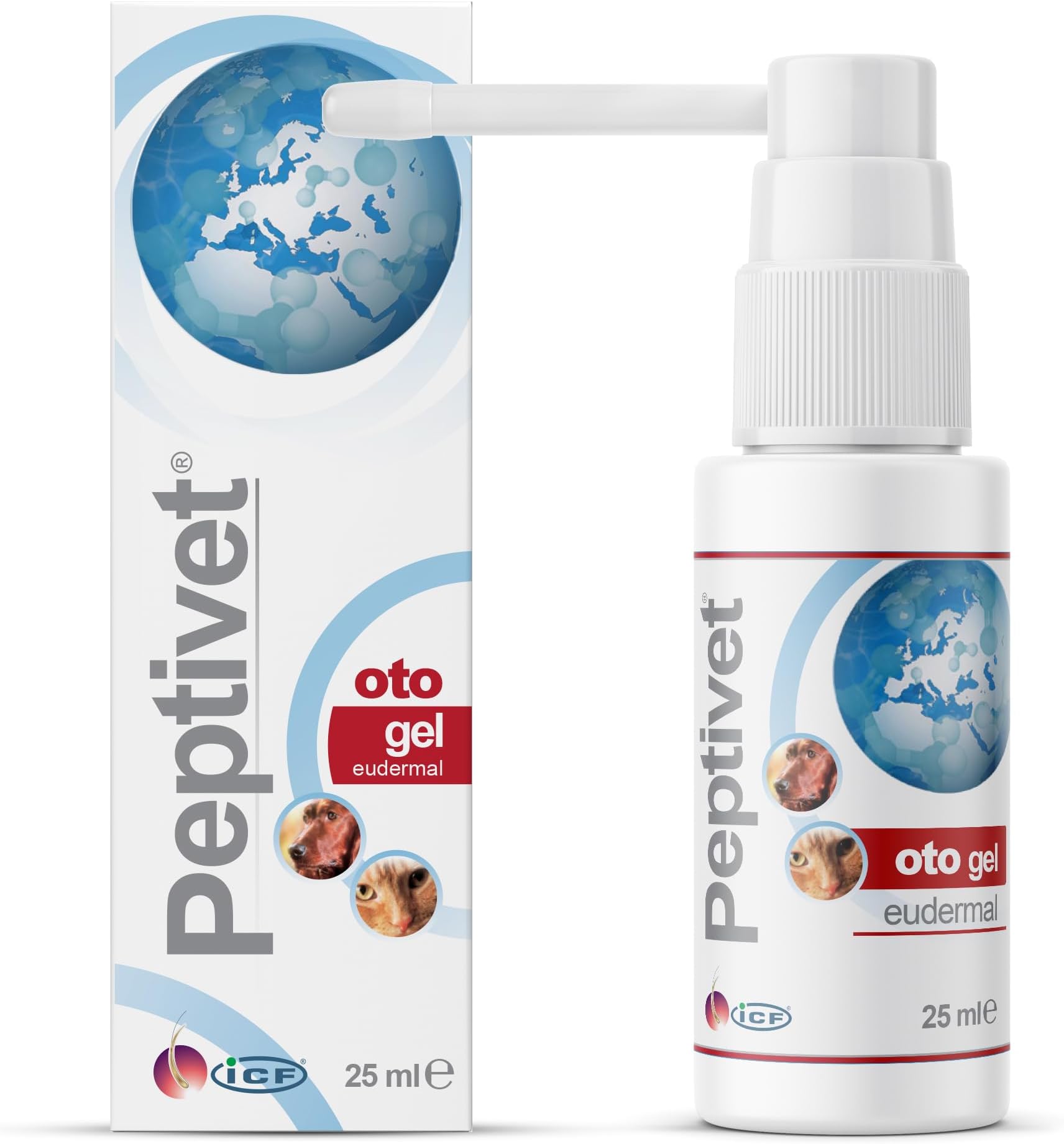 Peptivet OTO Gel Ear Cleaner Gel for Dogs & Cats | Antibacterial Anti-fungal Yeast Management | Red Itchy Skin Relief | Easy to Use | 25 ml